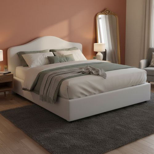Letto matrimoniale con contenitore bianco 175x205cm - Akym