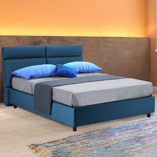 Letto matrimoniale con contenitore blu 177x216cm - Asica
