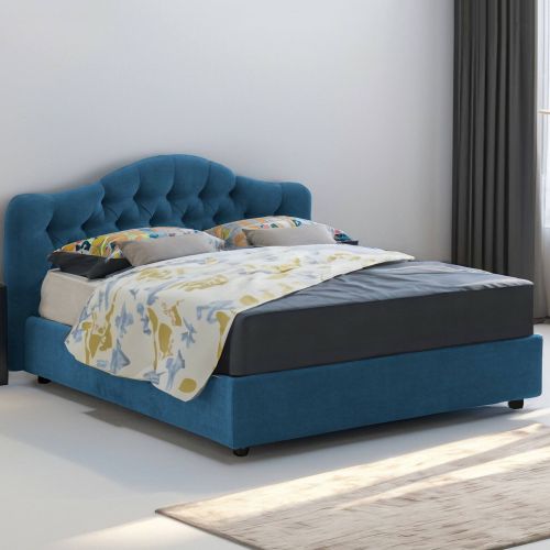 Letto matrimoniale con contenitore blu 190x210cm - Allik
