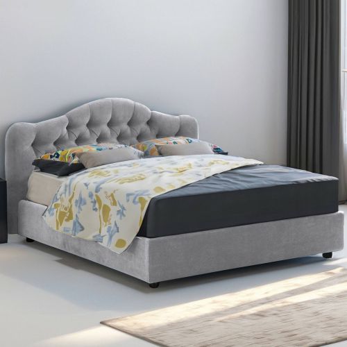 Letto matrimoniale con contenitore grigio 190x210cm - Allik