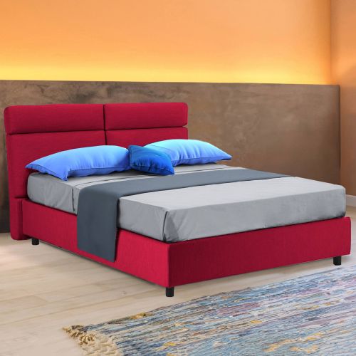 Letto matrimoniale con contenitore rosso 177x216cm - Asica