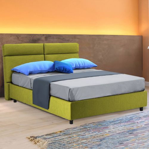 Letto matrimoniale con contenitore verde 177x216cm - Asica