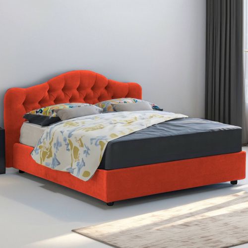 Letto matrimoniale contenitore arancione 190x210cm struttura in metallo - Arex