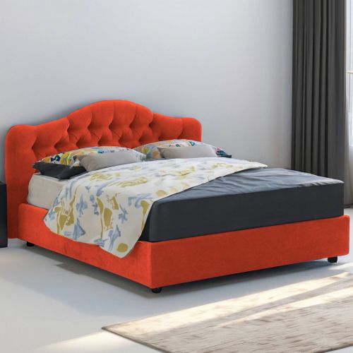 Letto matrimoniale contenitore arancione 190x220cm struttura in metallo - Aly