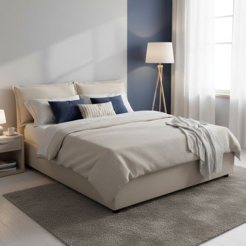 Letto matrimoniale contenitore beige 175x205cm classico - Amelinda