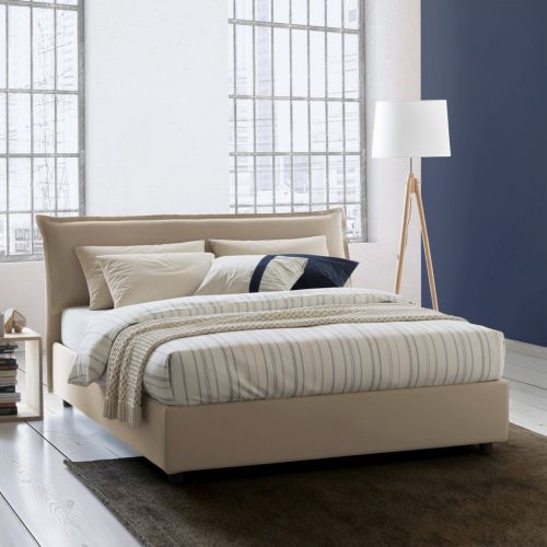 Letto matrimoniale contenitore beige 175x205cm con materasso - Amilcare
