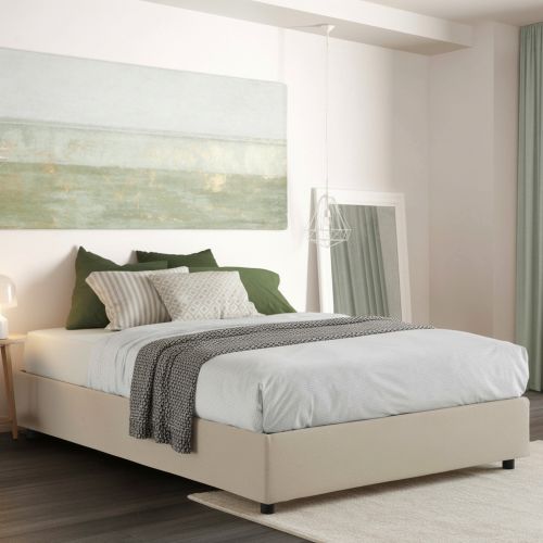 Letto matrimoniale contenitore beige 175x205cm design - Apel