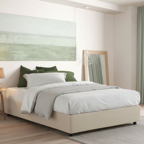 Letto matrimoniale contenitore beige 175x215cm elegante - Alessander