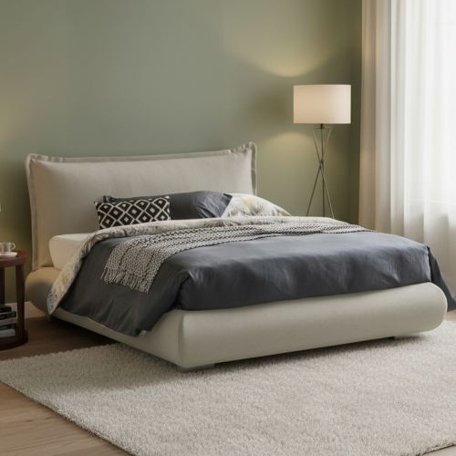 Letto matrimoniale contenitore beige 180x220cm classico - Geras
