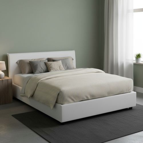 Letto matrimoniale contenitore bianco 175x205cm minimal - Anassimene