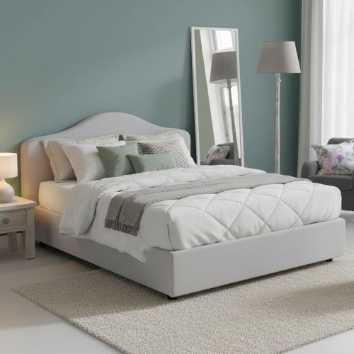 Letto matrimoniale contenitore bianco 175x205cm rivestimento lavabile - Abigael
