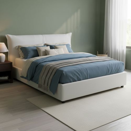 Letto matrimoniale contenitore bianco 175x205cm salvaspazio - Alabaster