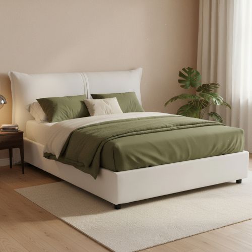 Letto matrimoniale contenitore bianco 175x215cm chic - Aldus
