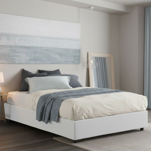 Letto matrimoniale contenitore bianco 175x215cm rete inclusa - Alaska