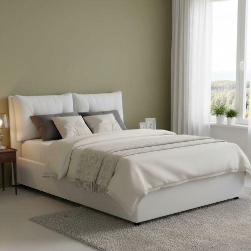 Letto matrimoniale contenitore bianco 175x215cm salvaspazio - Calcite