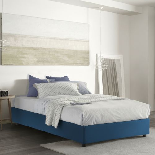 Letto matrimoniale contenitore blu 175x205cm con materasso - Apel