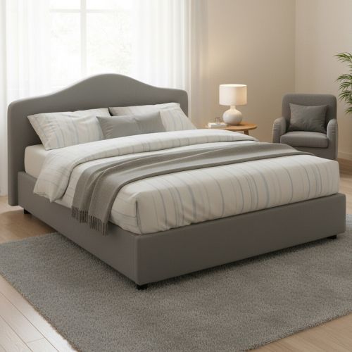 Letto matrimoniale contenitore grigio 175x205cm chic - Abigael