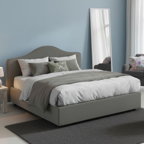 Letto matrimoniale contenitore grigio 175x215cm classico - Alborella