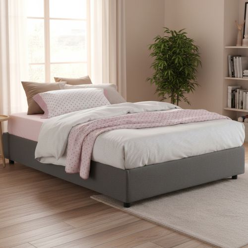 Letto matrimoniale contenitore grigio 175x215cm minimal - Alessander