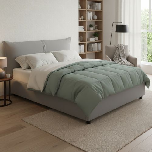 Letto matrimoniale contenitore grigio 175x215cm stabile - Aldus