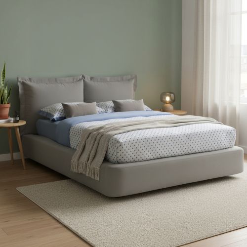 Letto matrimoniale contenitore grigio 180x220cm classico - Adi