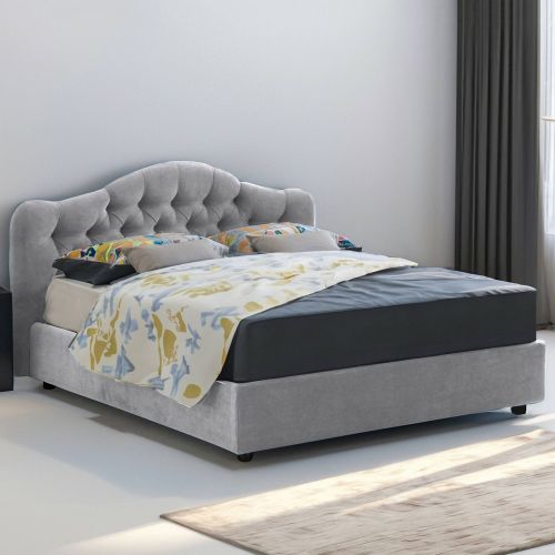 Letto matrimoniale contenitore grigio 190x210cm struttura in metallo - Arex