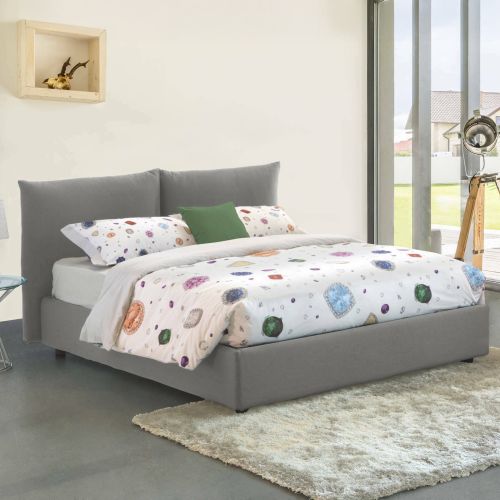 Letto matrimoniale contenitore grigio 190x215cm - Arpino