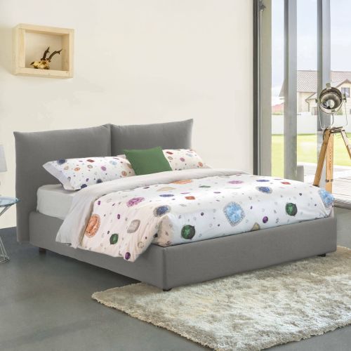 Letto matrimoniale contenitore grigio 190x225cm - Arcole