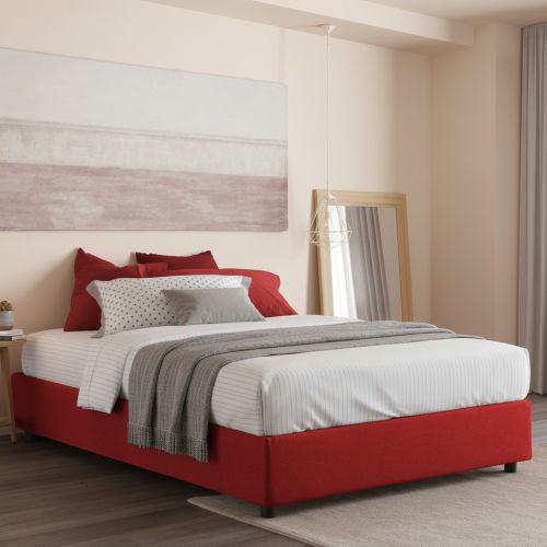 Letto matrimoniale contenitore rosso 175x205cm rivestimento lavabile - Apel