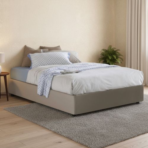 Letto matrimoniale contenitore tortora 175x205cm - Abul
