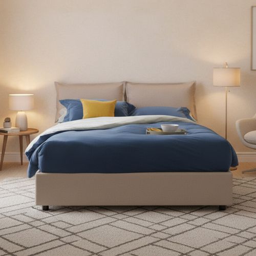 Letto matrimoniale contenitore tortora 175x205cm chic - Viburno