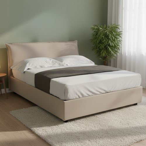 Letto matrimoniale contenitore tortora 175x205cm classico - Amilcare