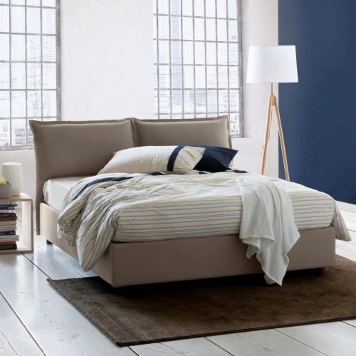 Letto matrimoniale contenitore tortora 175x205cm con materasso - Amelinda