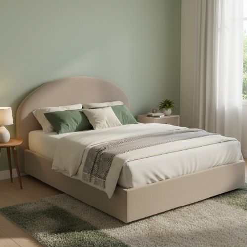 Letto matrimoniale contenitore tortora 175x205cm design - Alastorn