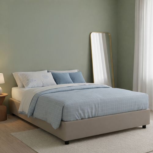 Letto matrimoniale contenitore tortora 175x205cm minimal - Apel