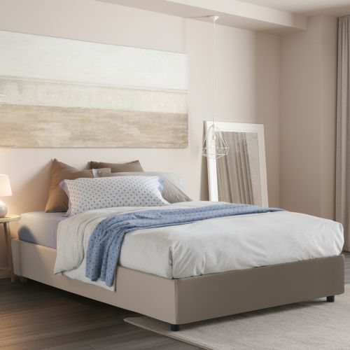 Letto matrimoniale contenitore tortora 175x205cm senza testiera - Archer