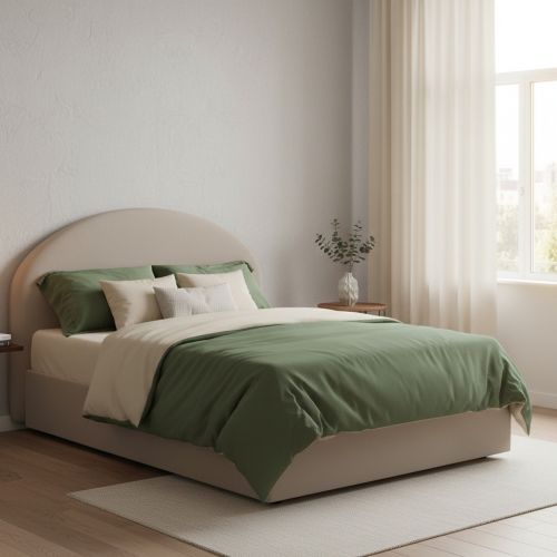 Letto matrimoniale contenitore tortora 175x205cm sfoderabile - Adelfia