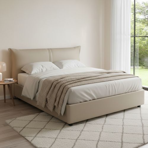 Letto matrimoniale contenitore tortora 175x215cm classico - Abarat