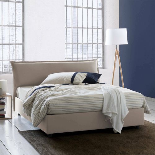 Letto matrimoniale contenitore tortora 175x215cm comodo - Aishia