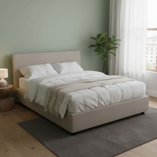 Letto matrimoniale contenitore tortora 175x215cm moderno - Arcan