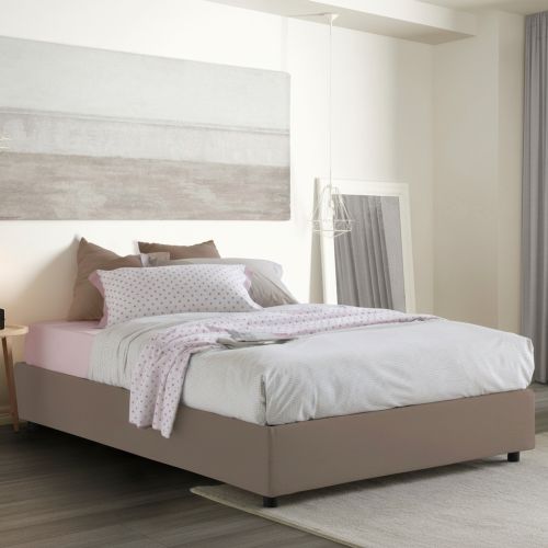 Letto matrimoniale contenitore tortora 175x215cm rivestimento lavabile - Alessander