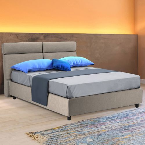 Letto matrimoniale contenitore tortora 177x216cm - Asica