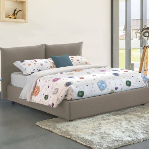 Letto matrimoniale contenitore tortora 190x215cm - Arpino