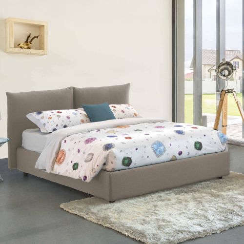 Letto matrimoniale contenitore tortora 190x225cm - Arcole
