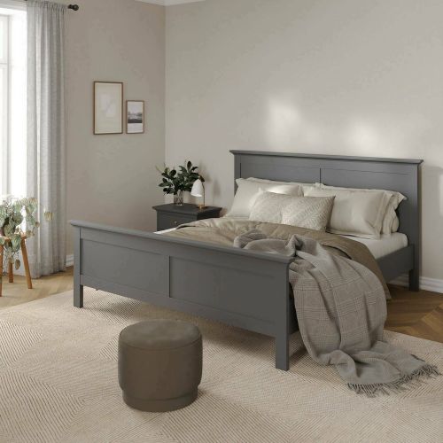 Letto matrimoniale grigio 178x210cm - Arika