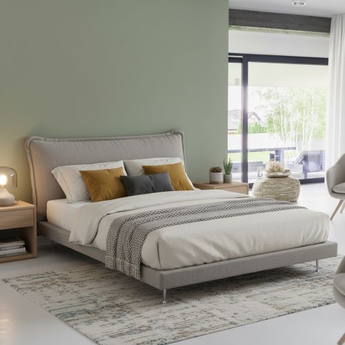 Letto matrimoniale grigio 180x210cm rete inclusa - Arcore