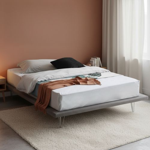 Letto matrimoniale grigio 180x215cm sfoderabile - Pietersite