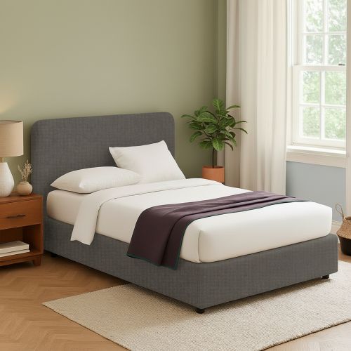 Letto Matrimoniale Grigio Antracite Sfoderabile Contenitore, Dimensione Materasso 160x190 cm Made in Italy - Issime