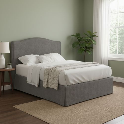 Letto Matrimoniale Grigio Antracite Sfoderabile Contenitore, Dimensione Materasso 160x190 cm Made in Italy - Turania