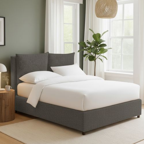 Letto Matrimoniale Grigio Antracite Sfoderabile Contenitore, Dimensione Materasso 160x200 cm Made in Italy - Davoli